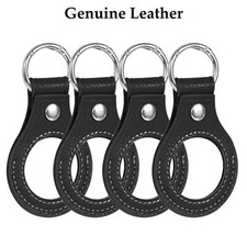 4pcs Genuine Leather Coin Holder Keychain for AA Chip with Double Sides Display