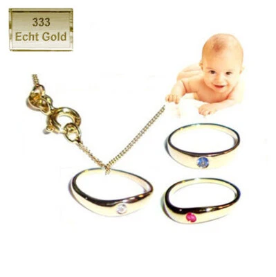 MARKENLOS - SCHMUCK ECHTSCHMUCK TAUFRING & KETTE ECHT GOLD 333 TAUFE TAUFSCHMUCK JUNGEN & MÄDCHEN TAUFGESCHENKE