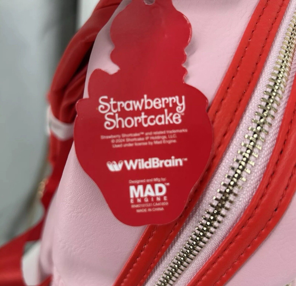 Strawberry Shortcake Mini Backpack Polka Dot Bow Quilted Bag 