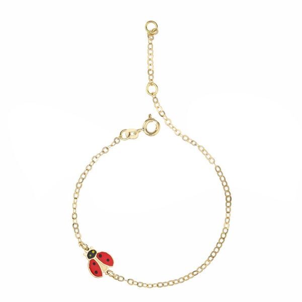 Bracciale con Coccinella in Oro Giallo 18 k