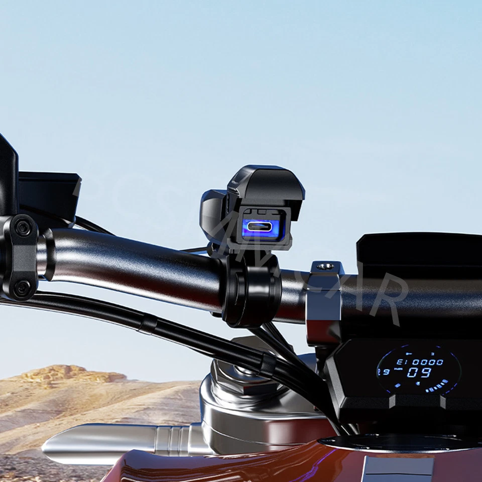 Adaptador de cabo impermeável motocicleta SAE para PD soquete carregador de telefone plástico preto - Imagem 4 de 4