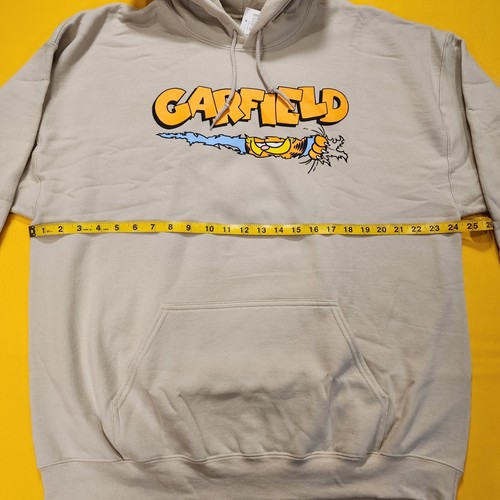 Garfield Nickelodeon Scratching Claws Hanging Hoodie Sweatshirt Beige Size 2XL - Picture 6 of 10