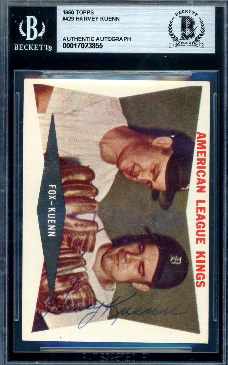 Harvey Kuenn Beckett BAS Signed 1960 Topps AL Kings Autograph