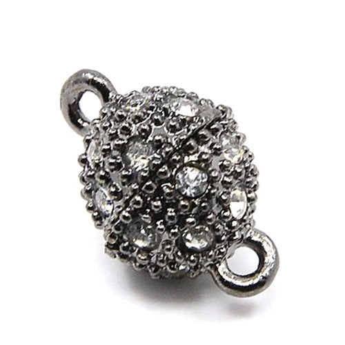 50 Set Oval Alloy Rhinestone Magnetic Clasps Magnet Converter Jewelry 16x10mm - Image 3 of 3