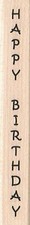 Happy Birthday 3/4 x 4 1/4" Rubber Stamp, Word/Phrase Stamp, Birthday Stamp