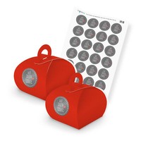 Itenga Set Wir Sagen Danke M26 24X Geschenkbox Karton Mit Griff Rot Und Sticker