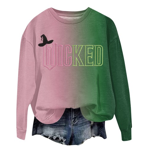Women's Pullover Casual Print Bad Witch Fashion Wicked Hooded Sweatshirt - Picture 7 of 42