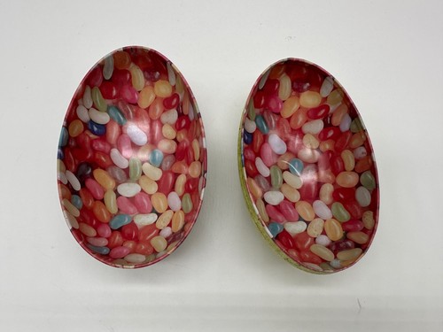 Vintage Nobel Hall Decorative Metal Tin Egg Jellybeans Easter Container - Picture 7 of 8