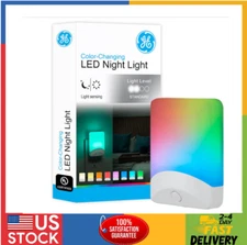 GE Color-Changing LED Night Light, Plug into Wall, Dusk to Dawn Sensor, Ambient