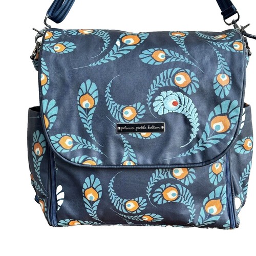 PETUNIA PICKLE BOTTOM Diaper Bag Backpack Blue Floral  display picture 2