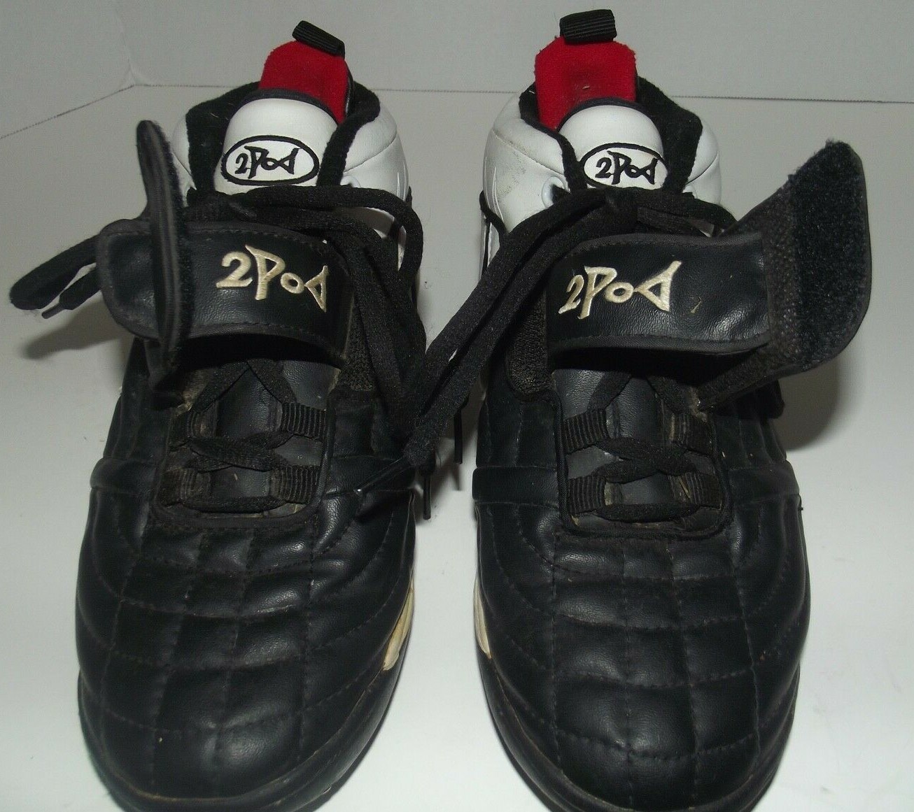 SAOLA 2Pod F1 tacchetti uomo taglia 9 scarpe sportive nero e bianco pelle gomma