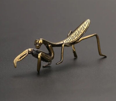 Gottesanbeterin Mantis Insekt Bronze Figur Briefbeschwerer
