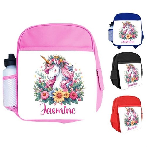 Personalised Kids Backpack Any Name Unicorn Design Boys Girls kid School Bag 90 - Picture 7 of 12