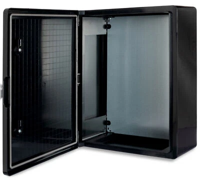 BOXEXPERT Wandschrank-Gehäuse Fleet 500x400x180mm schwarz ABS IP65 Abschließbar