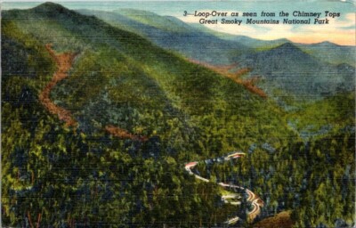 Postcard Loop Over As Seen From the Chimney Tops Great Smoky Mtns National Park