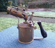 Vintage Swedish Max Sievert Brass Parrafin Blowlamp / Blowtorch Model 562