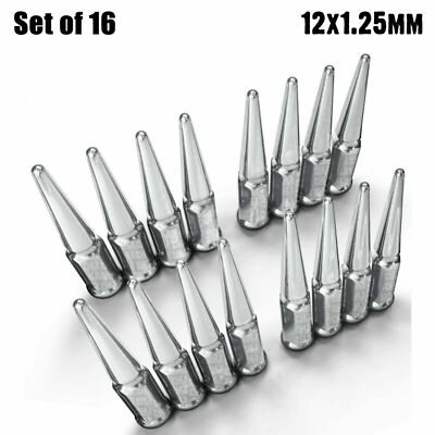 4.5'' Spike Steel Lug Nuts 12x1.25 fit Yamaha UTV YXZ1000R Kawasaki Teryx Chrome