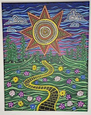 Original Acrylic Painting on Canvas, Signed-  To the Better & Brighter Tomorrow 