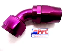 16 an Show Polished Purple Anodized Aluminum 60 Deg Swivel Hose end