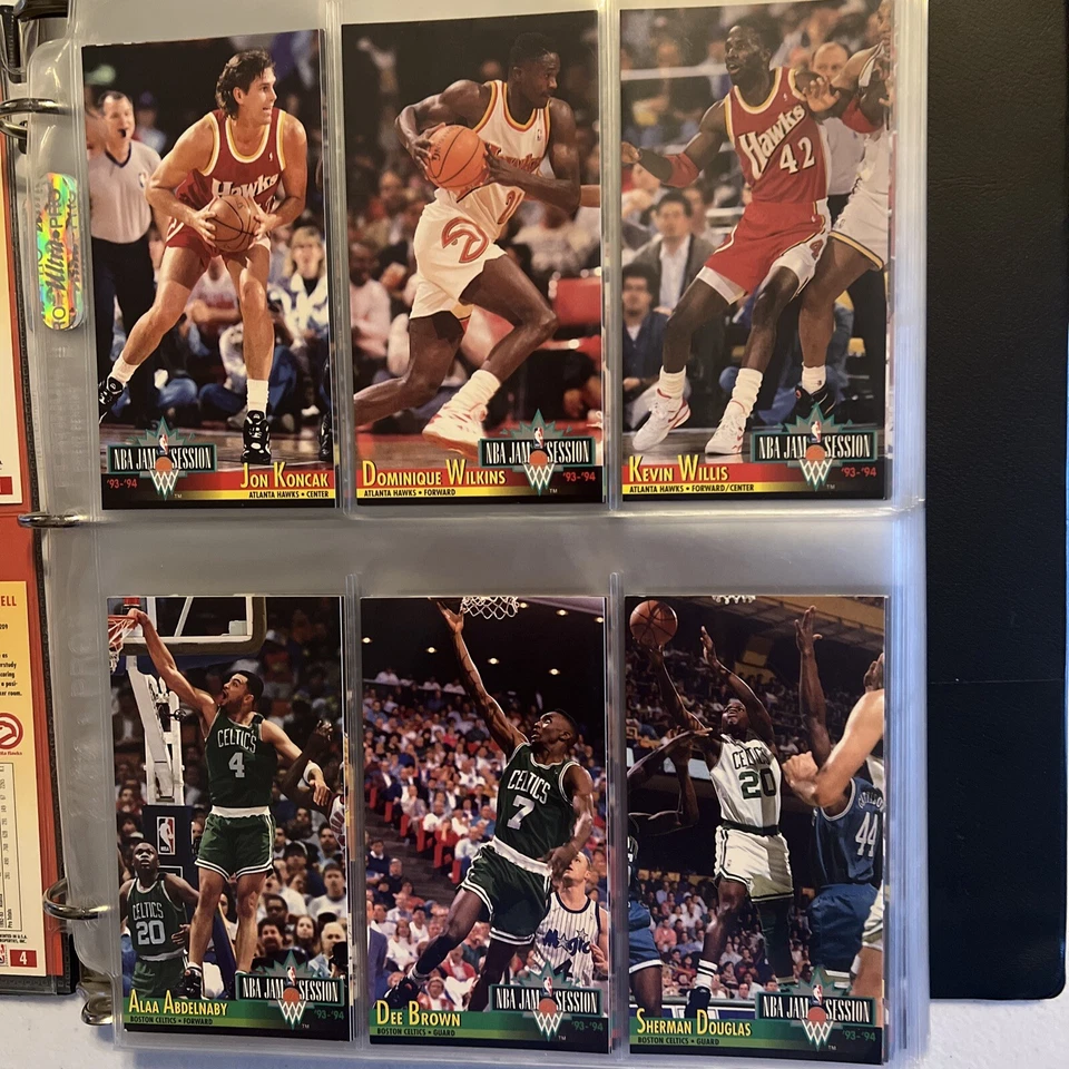 Juego de 240 cartas Fleer NBA Jam Session 1993-94, con las 32 tarjetas insertadas un juego maestro Foto 3 de 4