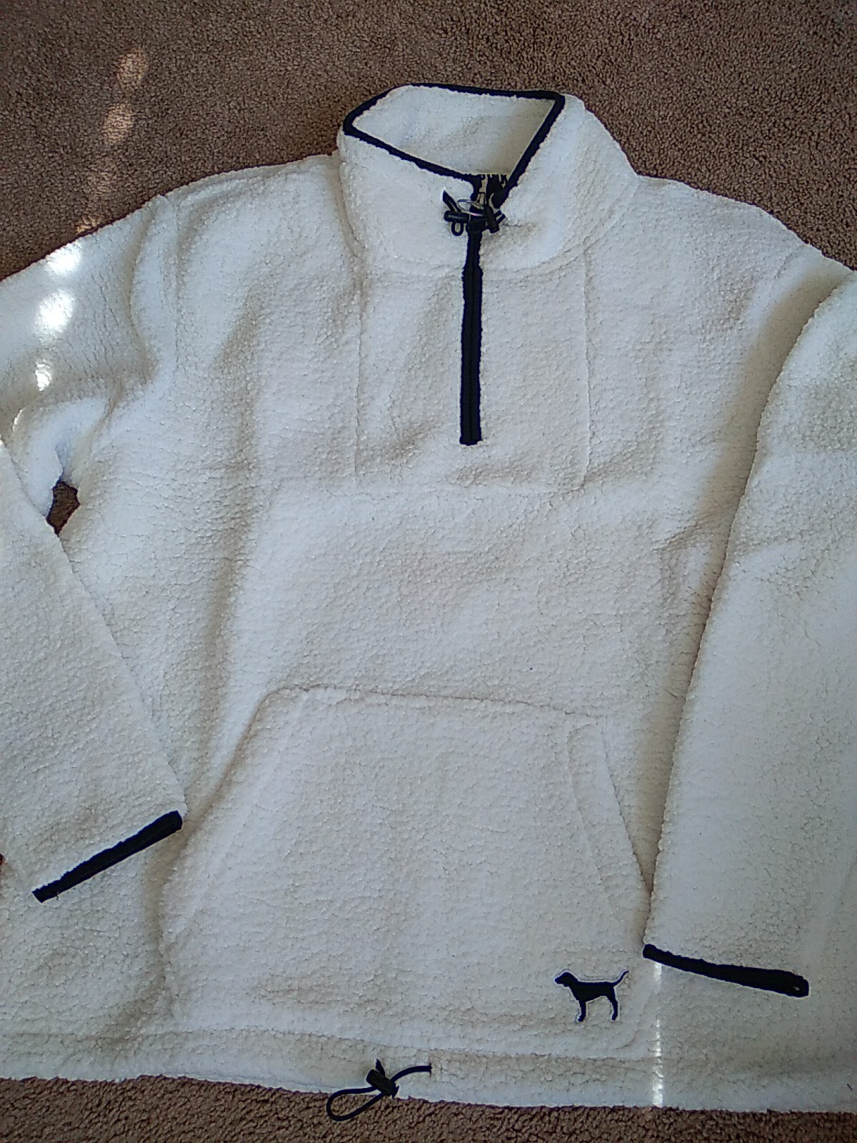 Victoria’s Secret Pink Snow White Quarter Zip Sherpa New L Htf Rare 2018 Last 1 image 3