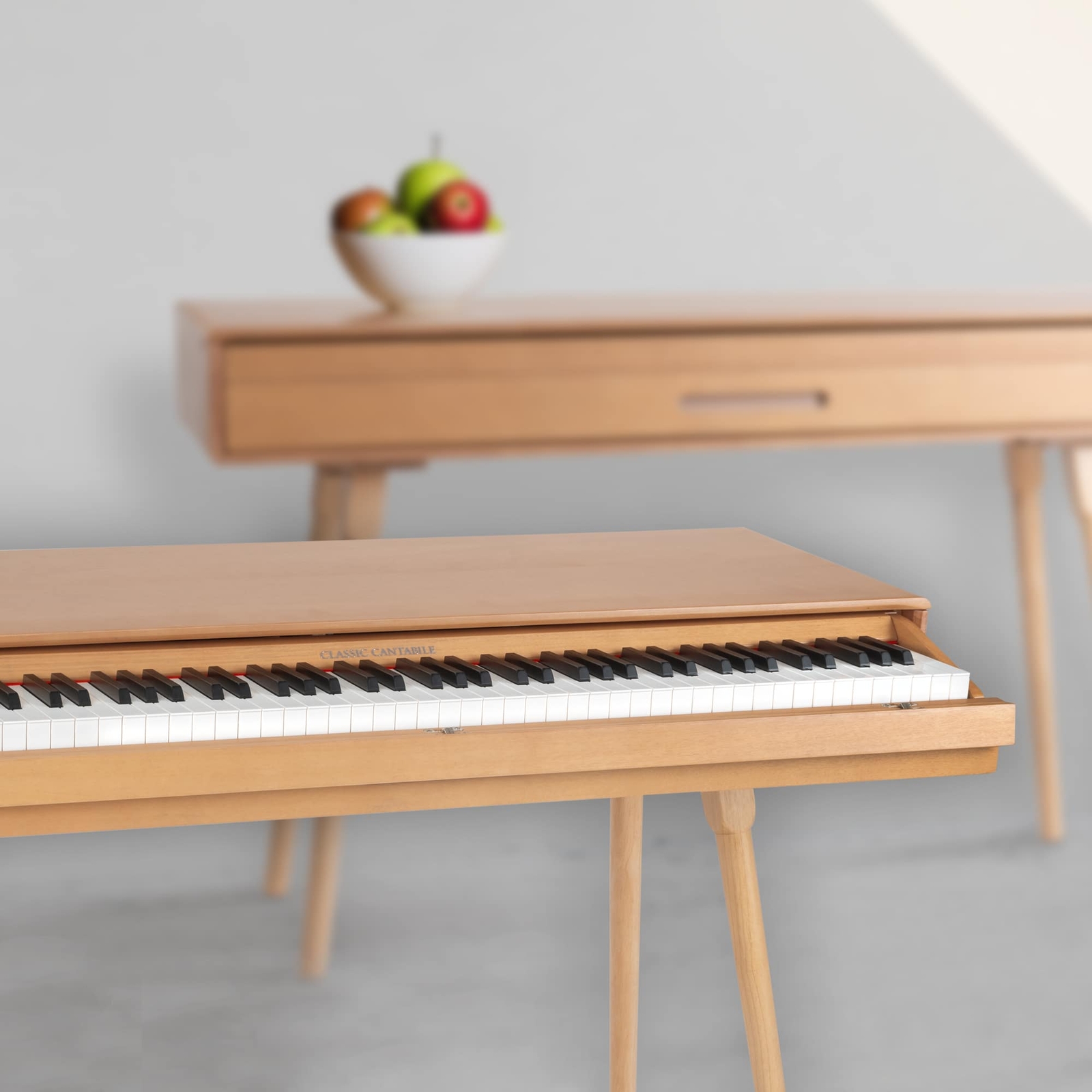 Цифровое электронное пианино 88 Tasten Klavier Design Holz Tisch с 3 педалями USB MIDI Eiche hell 126390₽