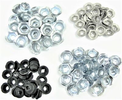 For Jeep PAL Nuts- Fits 4mm to 8mm Studs- Emblem Trim Chrome- 100pcs (25ea) #045