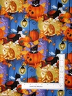 Halloween Fairy Cats Leaves Pumpkins Light Poles Cotton Fabric David Yard