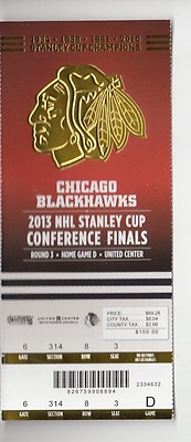 2013 CHICAGO BLACKHAWKS VS KINGS UNUSED PLAYOFF GAME #7 TICKET STUB 