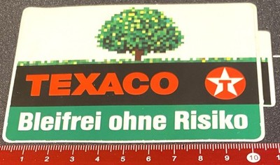 Texaco bleifrei  Baum rund  Aufkleber/Sticker:    (O5-15-24-2)