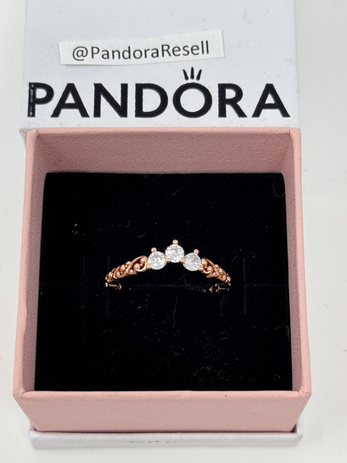 Brand New Pandora Regal Rose Gold Swirl Tiara Ring Elegant Design