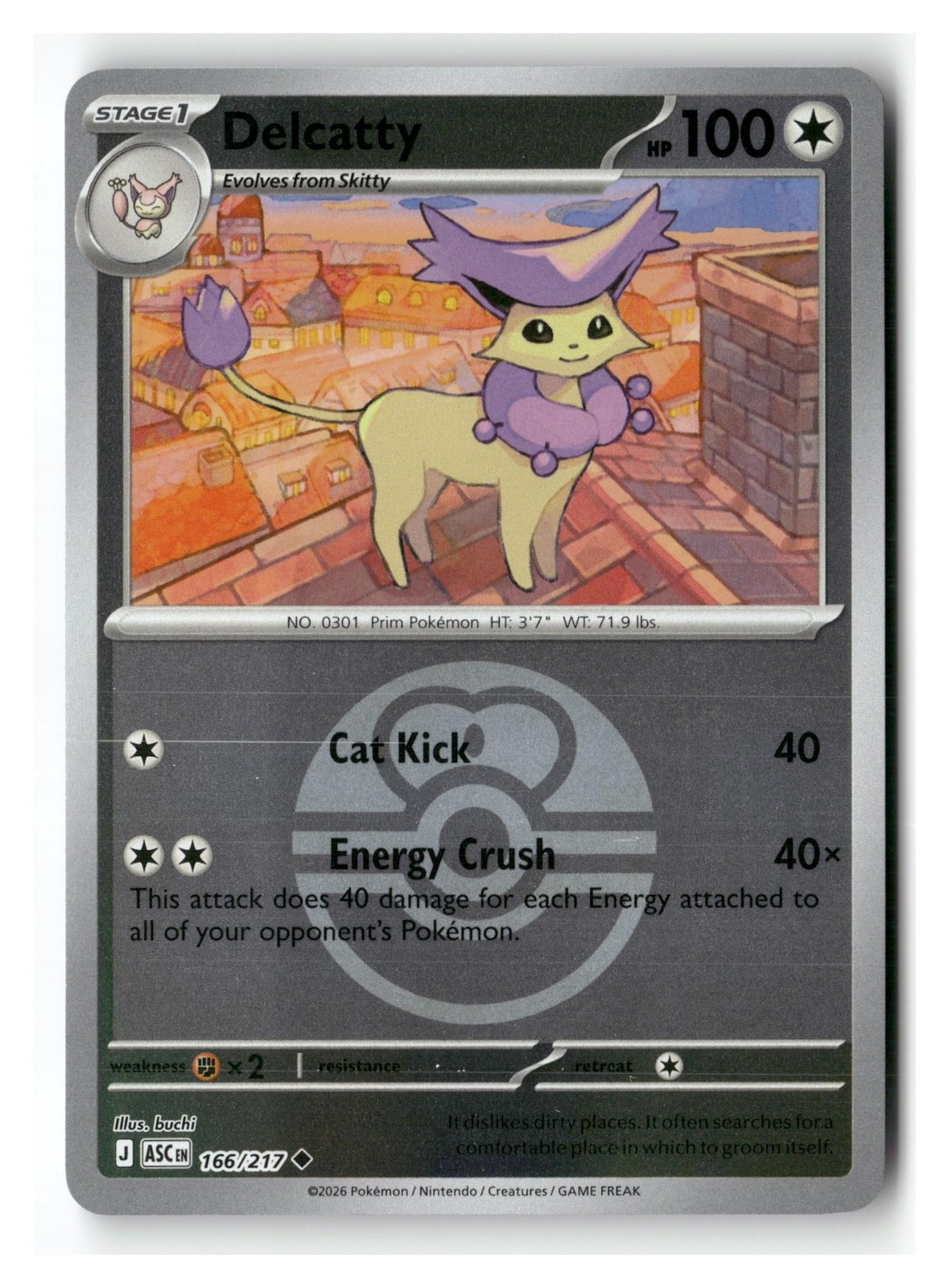 Delcatty 166/217 Uncommon ME: Ascended Heroes Pokemon Near Mint