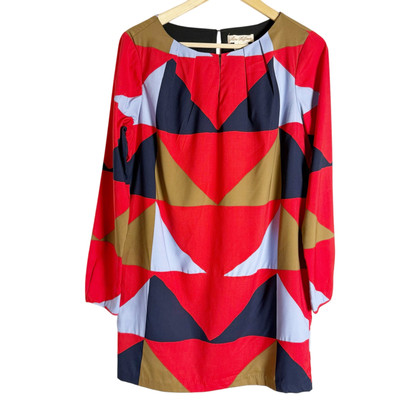 Mara Hoffman Red Geometric Triangle Print Long Sleeve Shift Mini Dress Size  S | eBay