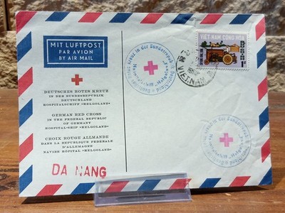 Brief Luftpost Da Nang Vietnam Hospitalschiff Helgoland 1968 Deutsches Rotes