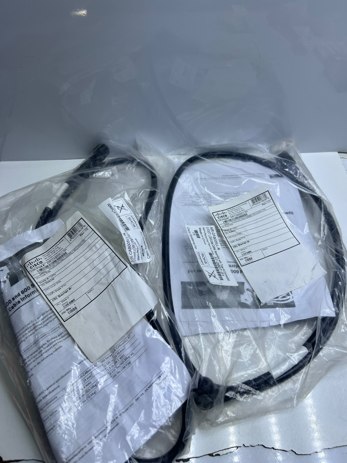 (Lot 2 Pcs) Cisco AIR-CAB005LL-N 5ft Antenna Extension Cable