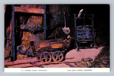 United Kingdom- Castleton Blue John Caverns Mining Implements Vintage Postcard