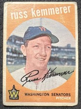 1959 TOPPS RUSS KEMMERER (WASHINGTON SENATORS) #191 ACCEPTABLE LOWER GRADE