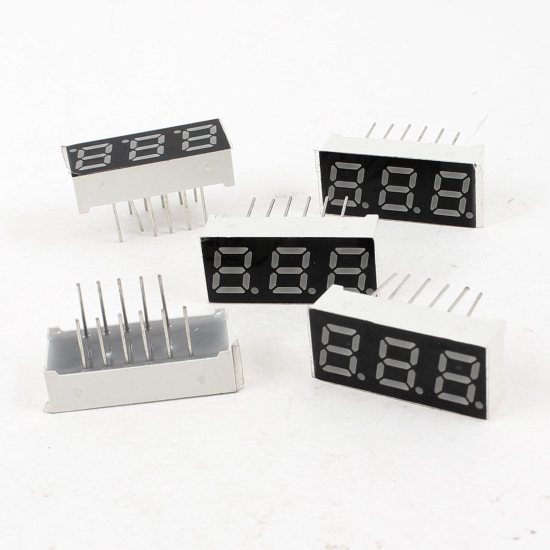 5 Pcs Common Anode 11 Pin 3 Bit 7 Segment 0.28" Red LED Display Digital Tube