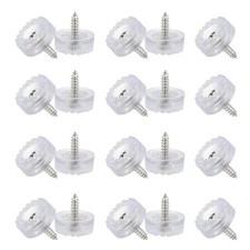 20Pcs 0.7" Screw-On Rubber Feet Non Slip Furniture Pads Chair Glides Clear