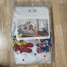 Vintage Dundee Baby Mickey Collection Disney Crib Ruffle SEALED NIB