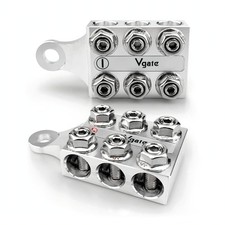 12-Way Post Terminal Distribution Block Bus Bar, 8AWG up to 4/0 XL AWG Gauge...