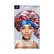 Donna Adjustable Tie Satin Bonnet L/XL Pack of 4