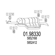 MTS Endtopf NEU für Opel Zafira A 2.2 DTI 16V F75 Auspuff + Anbauteile