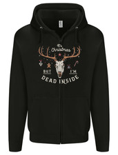 Dead Inside Christmas Hunting Hunter Xmas Mens Zip Up Hoodie