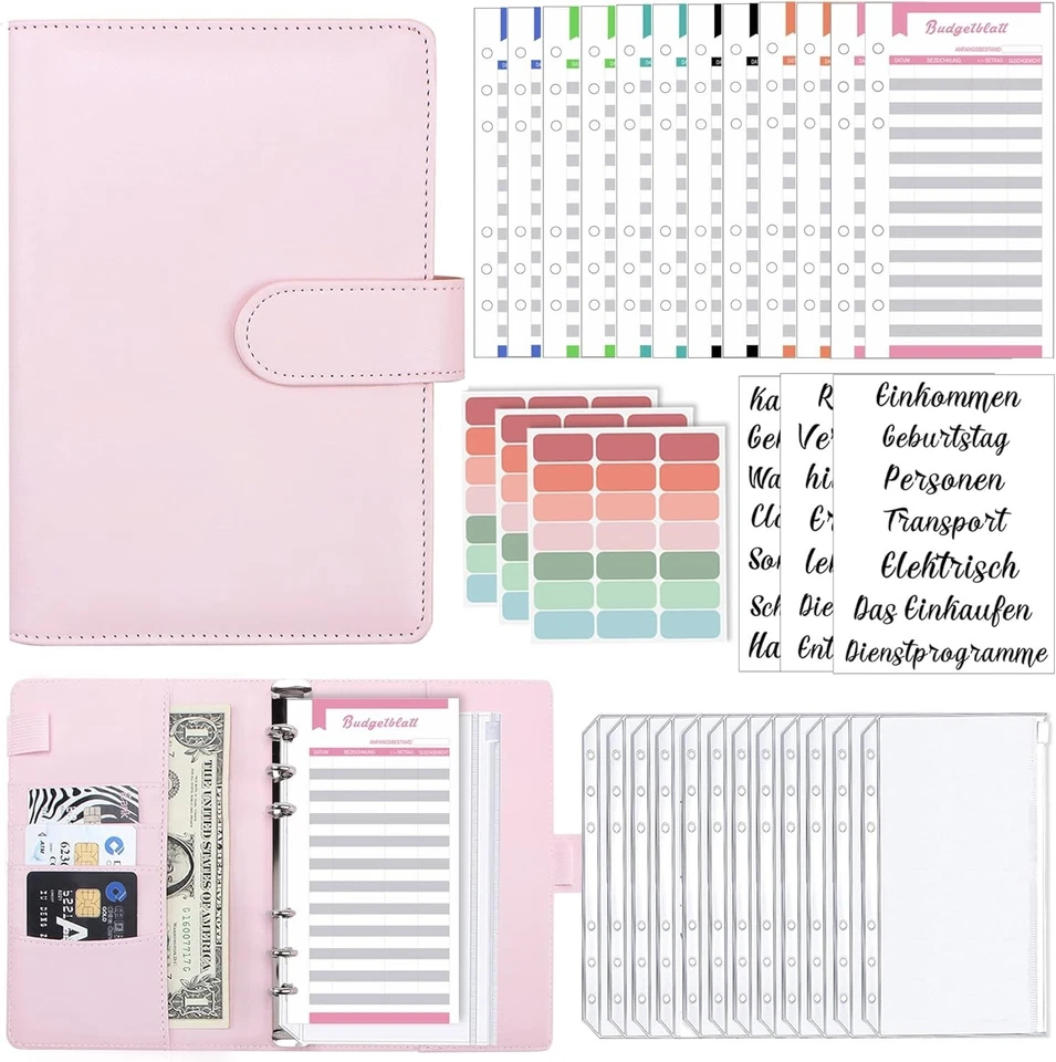 BRANDED A6 Binder Budget Planner Deutsch: Geld Organizer Budget Planer mit 12 Binder
