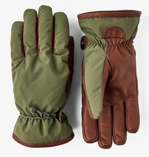 Hestra Vemdalen Czone Gloves Olive Size 8 Leather/Nylon Used