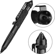 1 Tactical Pen Aluminum Self Defense Tungsten Glass Breaker Writing Black