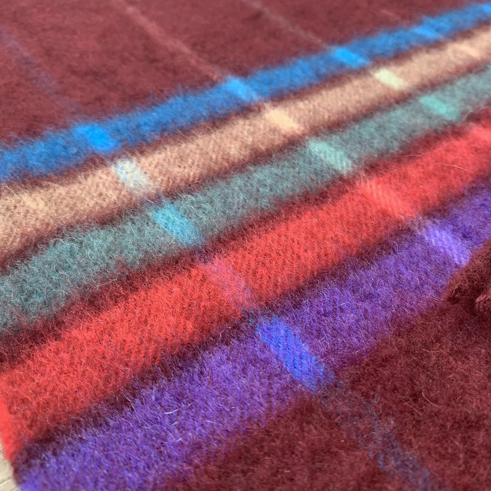 "Bufanda silenciador vintage Mark Cross 100 % cachemir unisex con flecos 69""x14"" Escocia" Foto 3 de 4