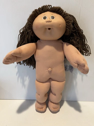 Cabbage Patch Kids Doll 1986 Pacifier Girl Brown Hair Brown Eyes CPK No Outfit