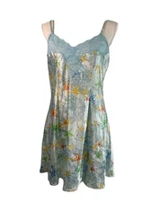 Victorias Secret Light Blue Underwater Starfish Slip Dress Size Large